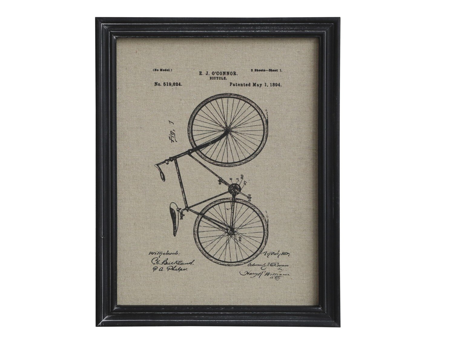 Bild mit Fahrrad und schwarzem Rahmen, schwarz 