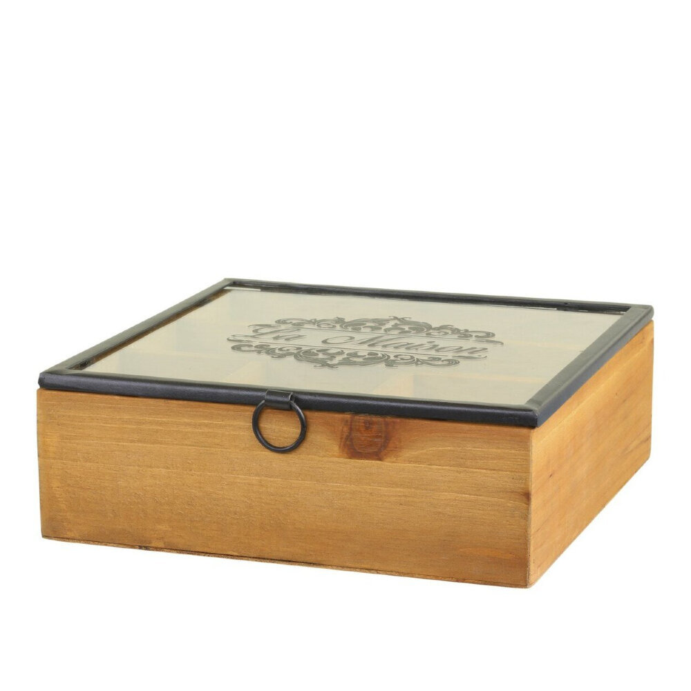 Box mit Druck und 5 Fächern, natur 
