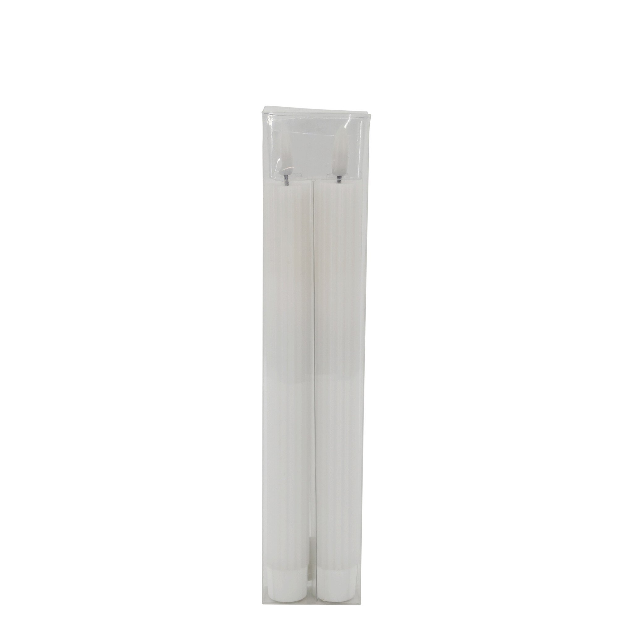 LED-Stabkerzen Cenon mit Rillen 2er-Set