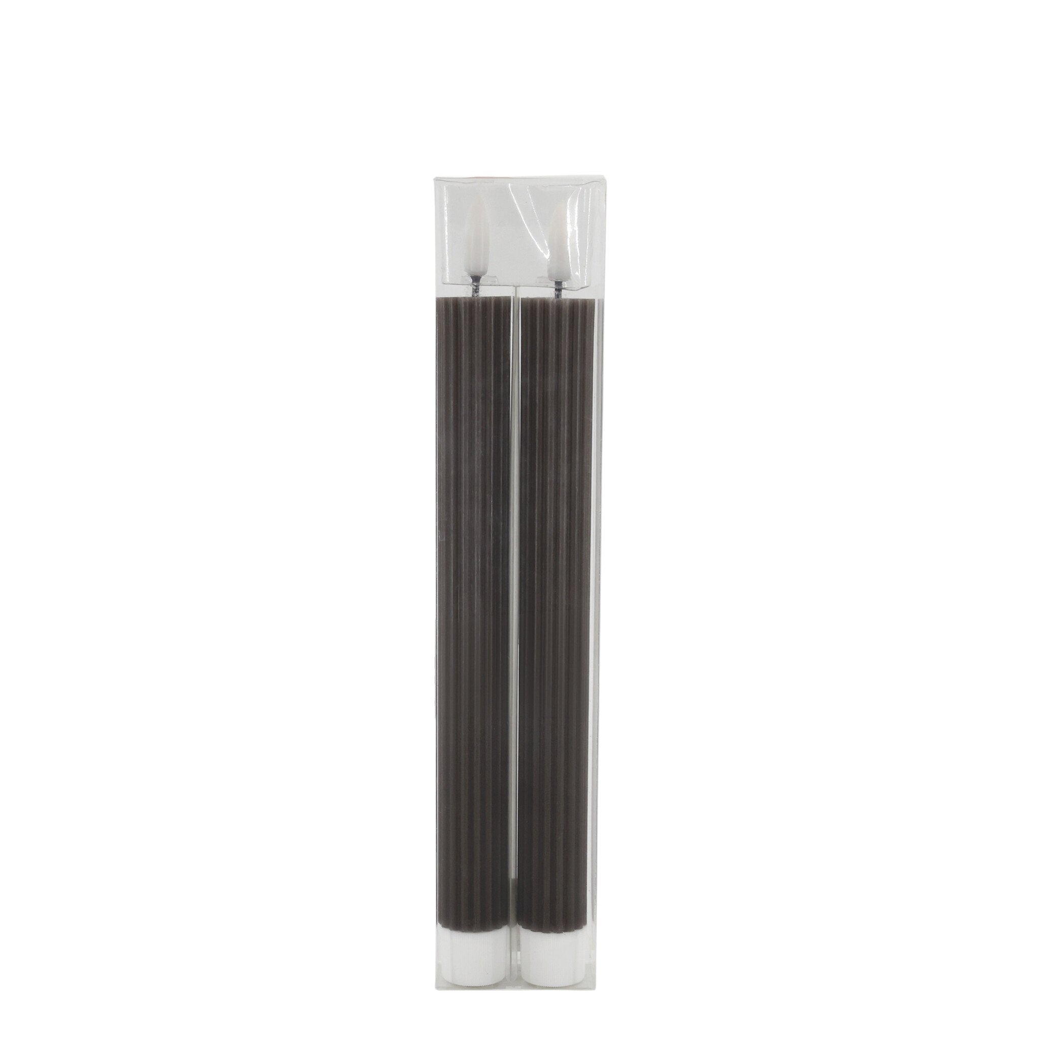 LED-Stabkerzen Cenon mit Rillen 2er-Set
