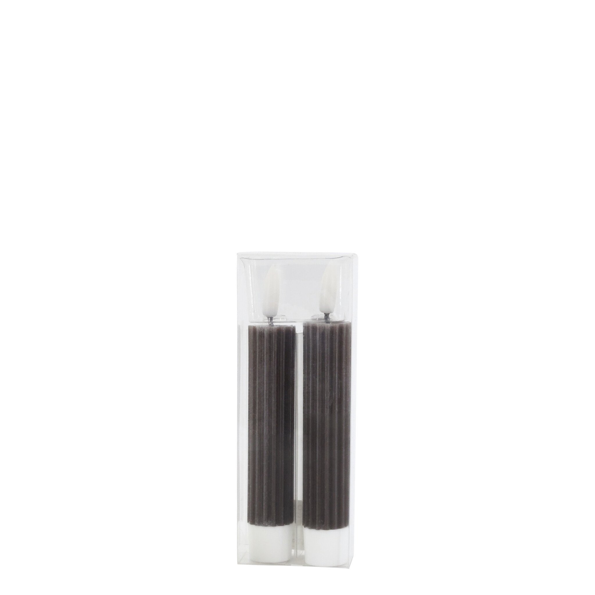 LED-Stabkerzen Cenon mit Rillen 2er-Set