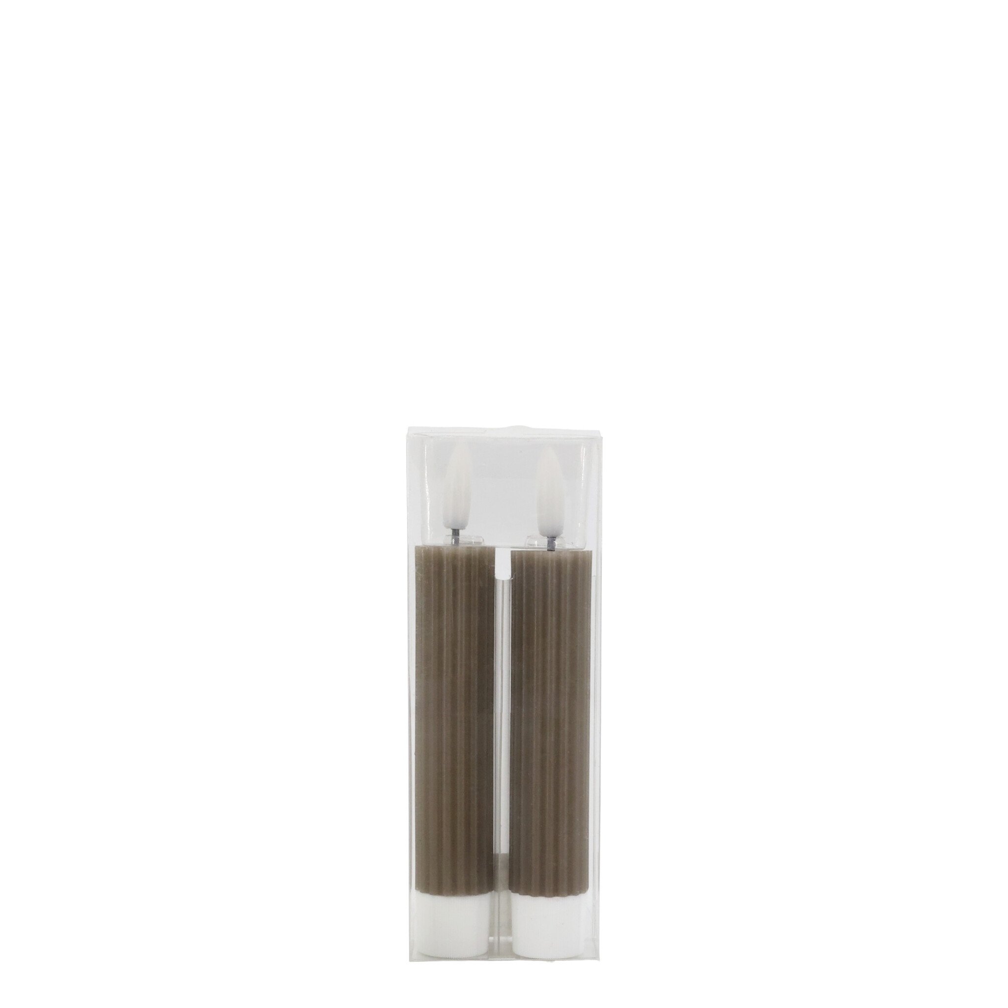LED-Stabkerzen Cenon mit Rillen 2er-Set