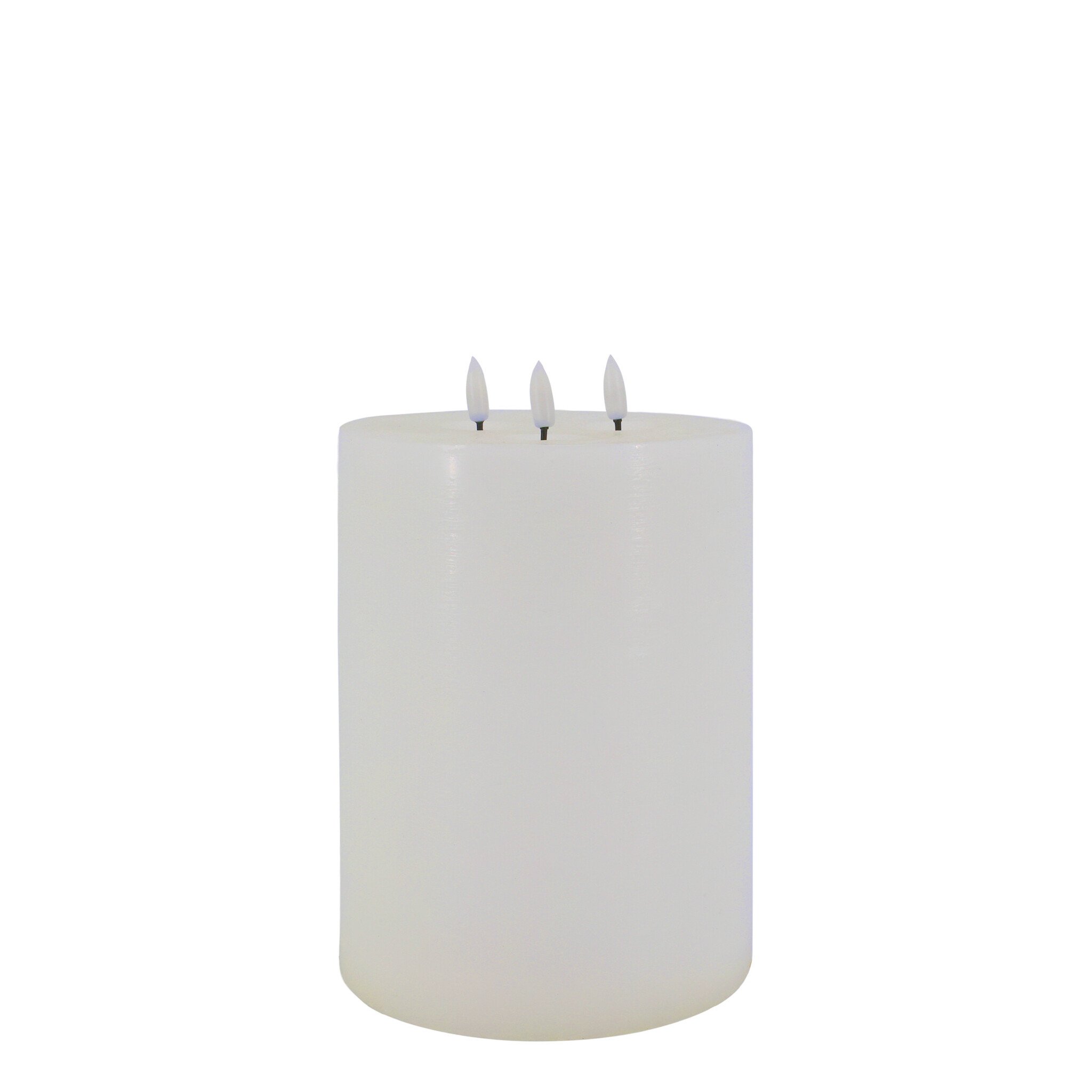 Chic Antique Cenon LED-Stumpenkerze mit rustikaler Oberfläche – Weiß