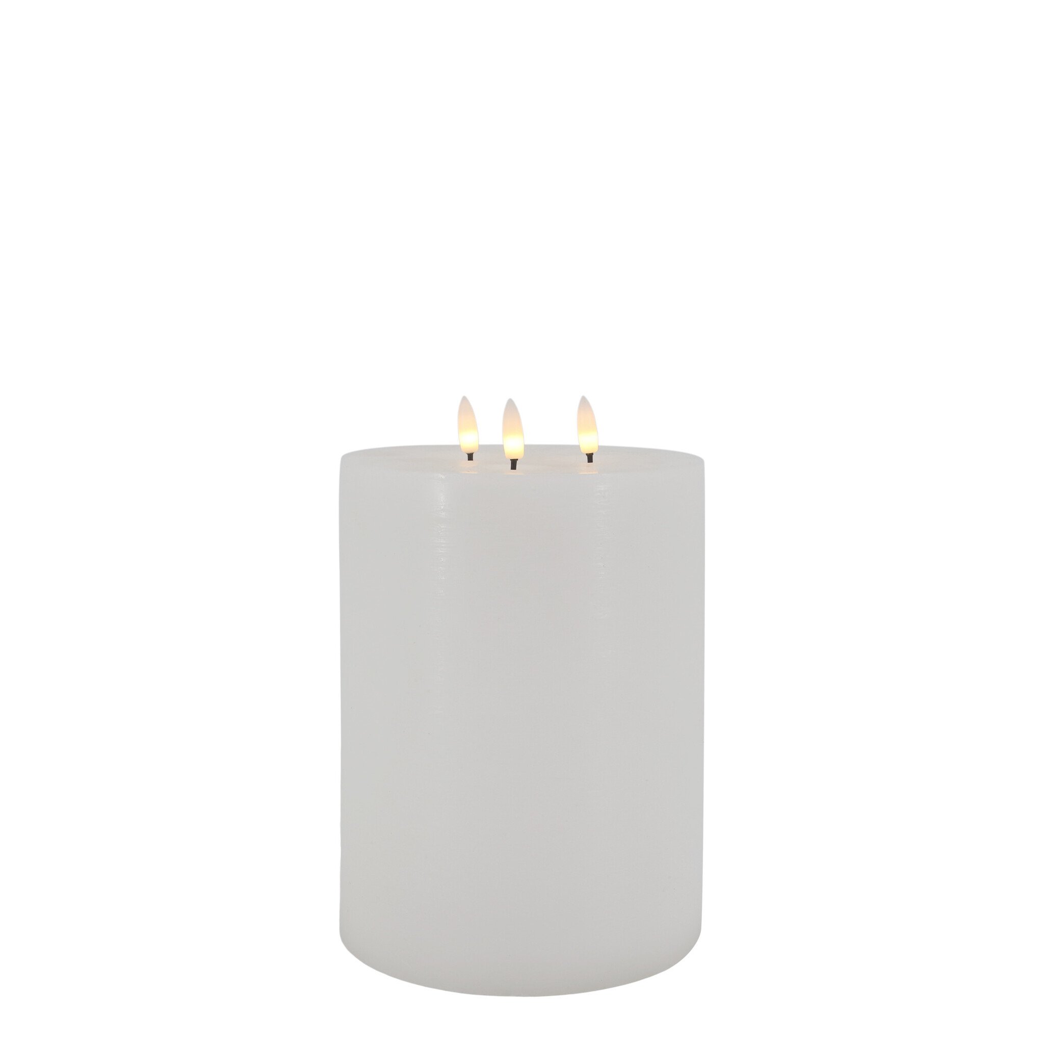Chic Antique Cenon LED-Stumpenkerze mit rustikaler Oberfläche – Weiß