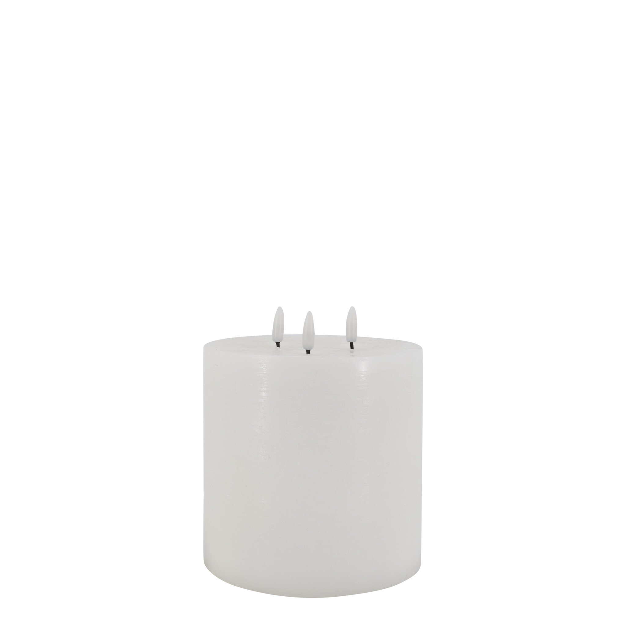Chic Antique Cenon LED-Stumpenkerze mit rustikaler Oberfläche – Weiß