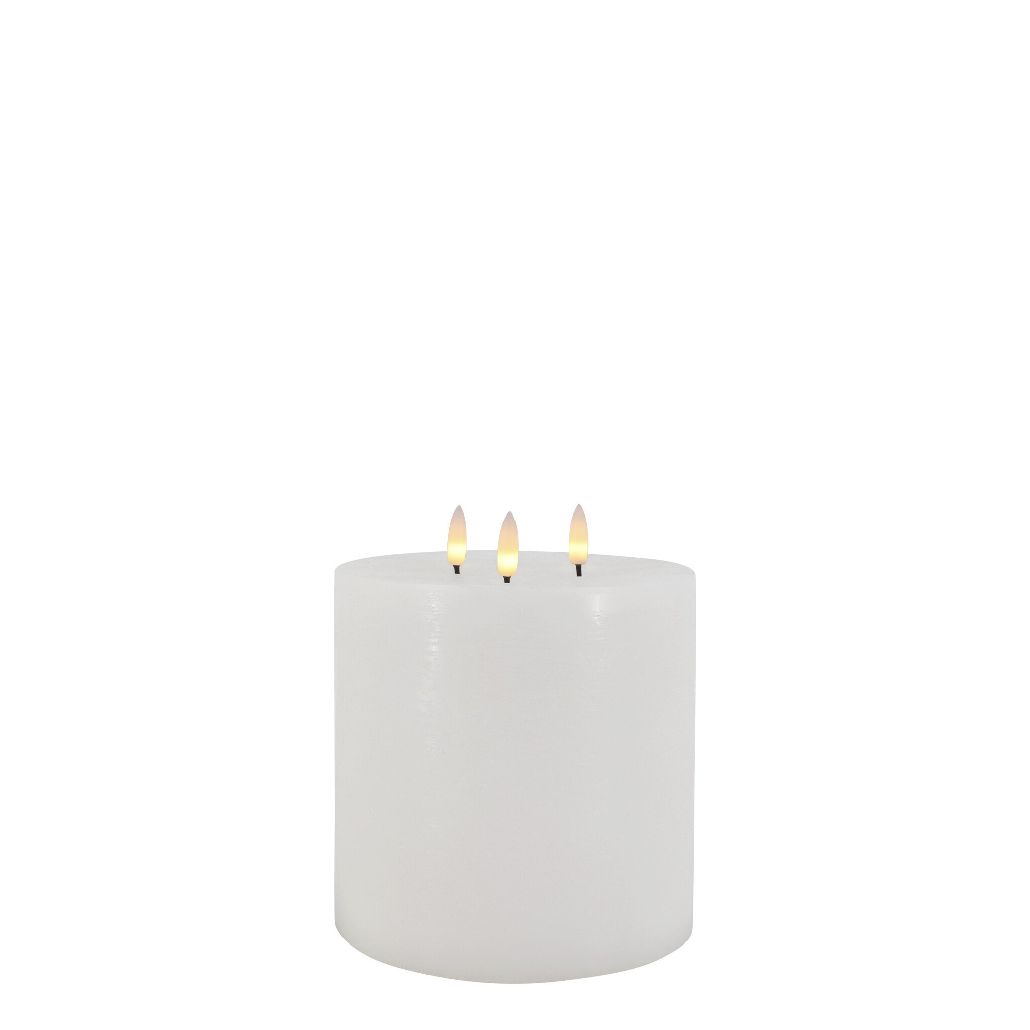 Chic Antique Cenon LED-Stumpenkerze mit rustikaler Oberfläche – Weiß