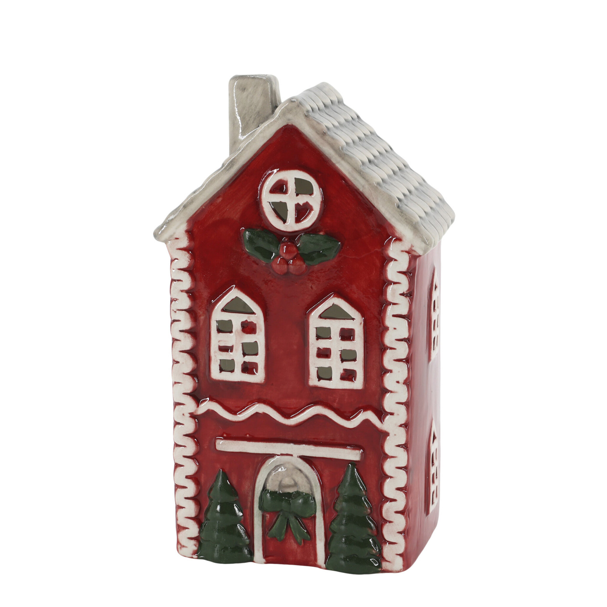 Weihnachts-Lichthaus Chamonix für Teelichter Kirschrot, rot 
