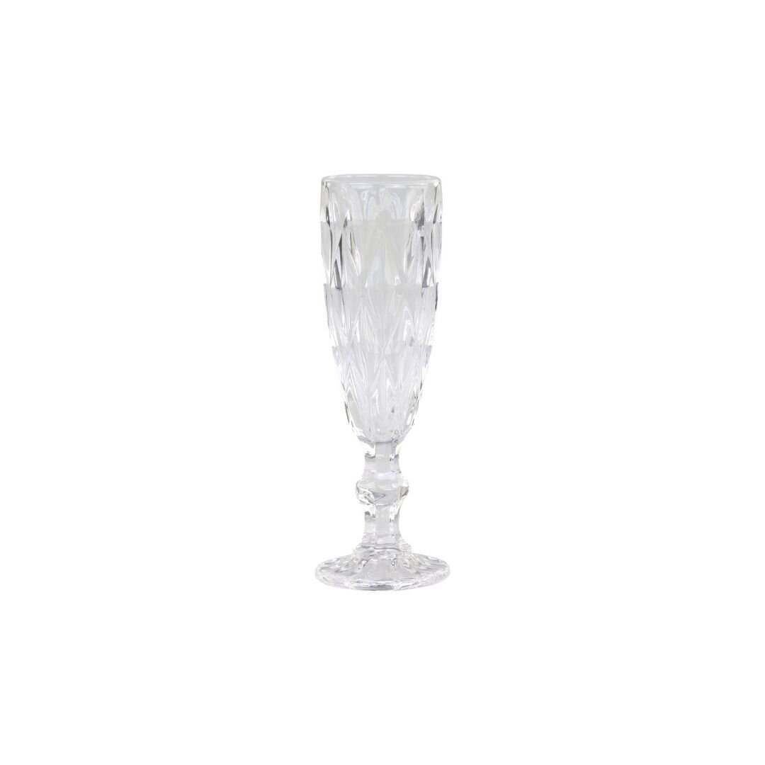 Champagnerglas mit Diamantenmuster, klar 
