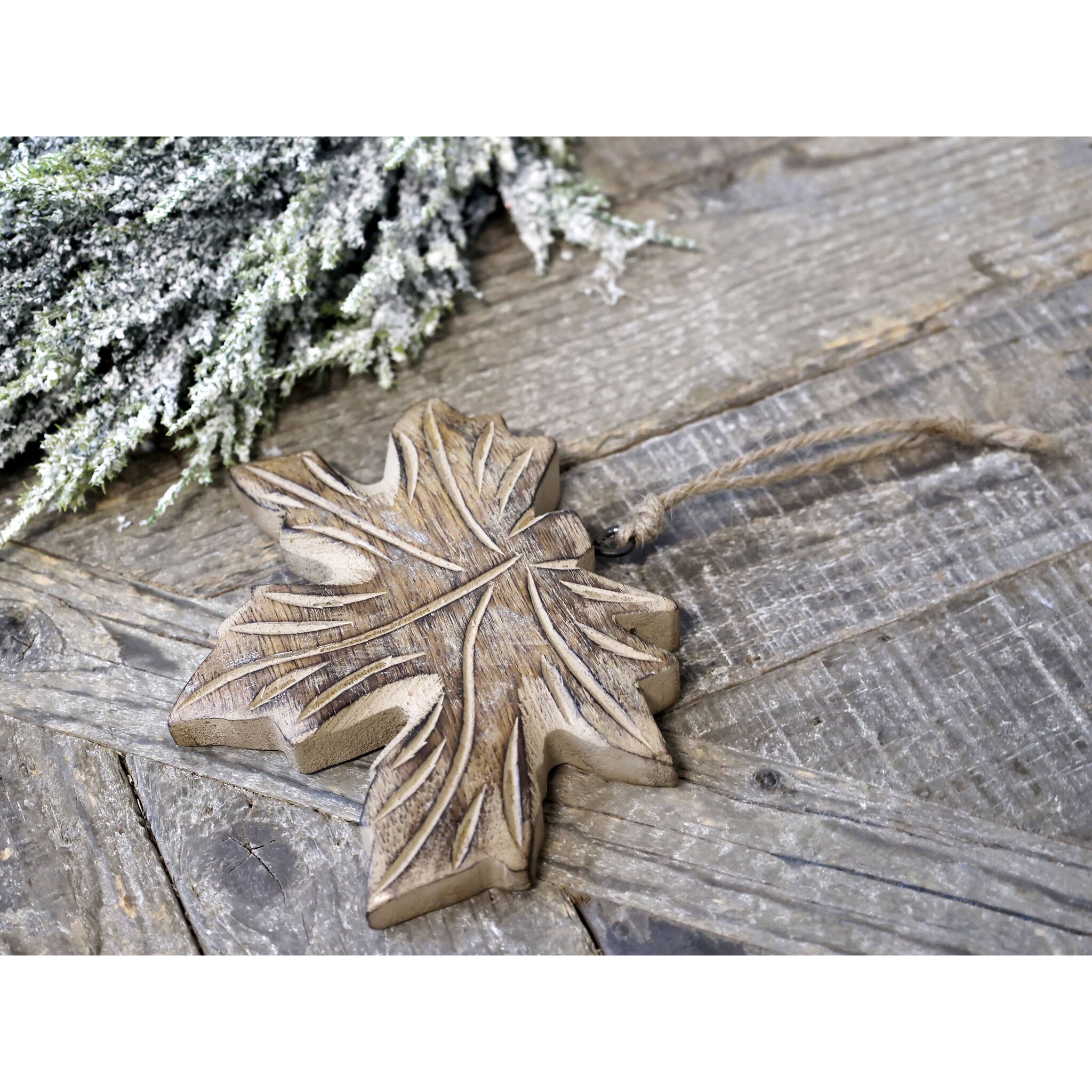 Deko Blatt Aufhänger, antique natur Höhe 13, Länge: 14, Breite: 1,5 cm