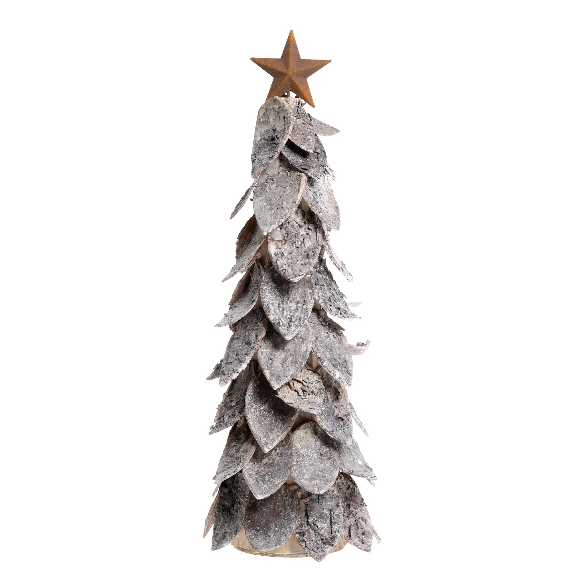 Deko Weihnachtsbaum aus Birkenrinde mit Stern, natur Höhe 47,5, Ø 19 cm