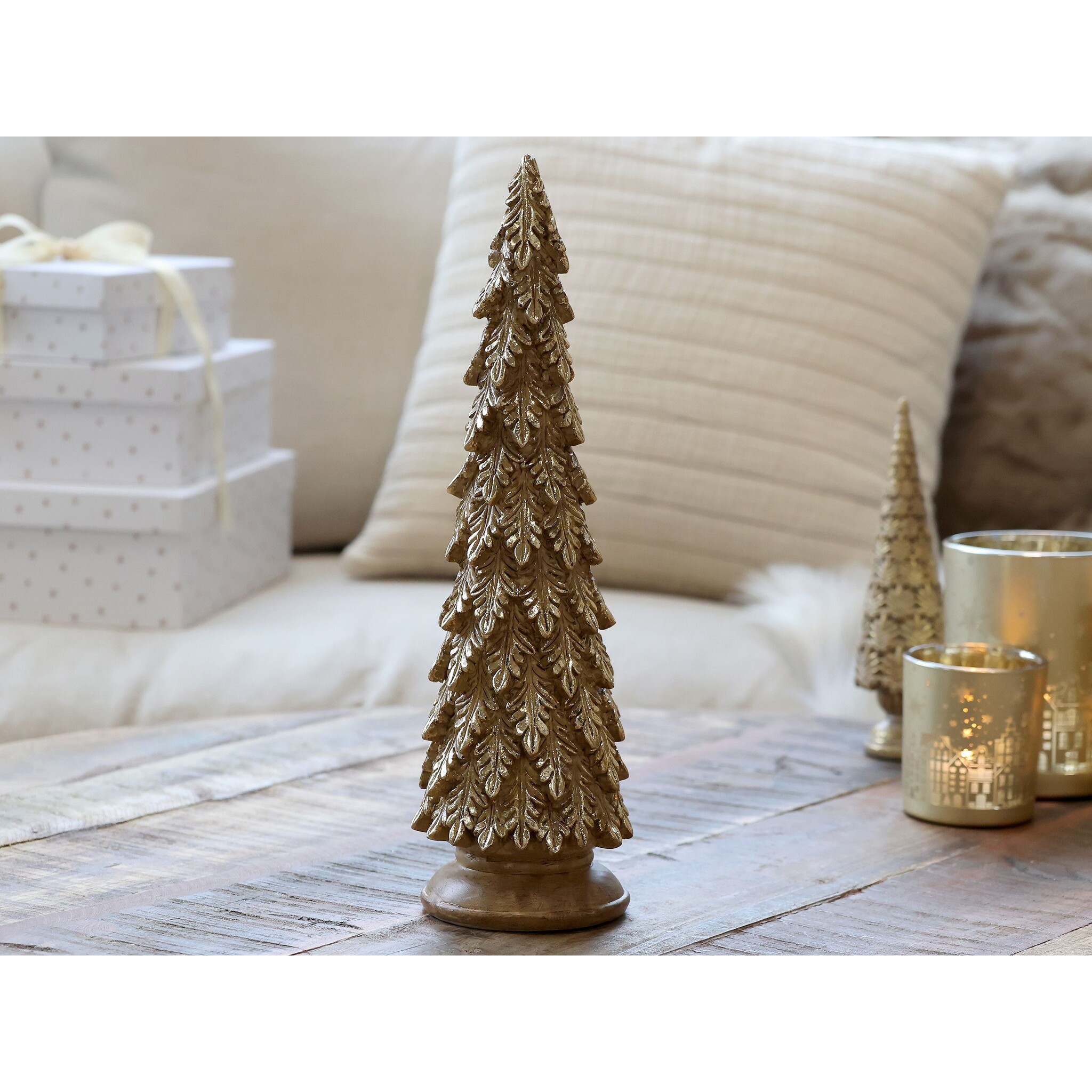 Deko Weihnachtsbaum messingfarbig