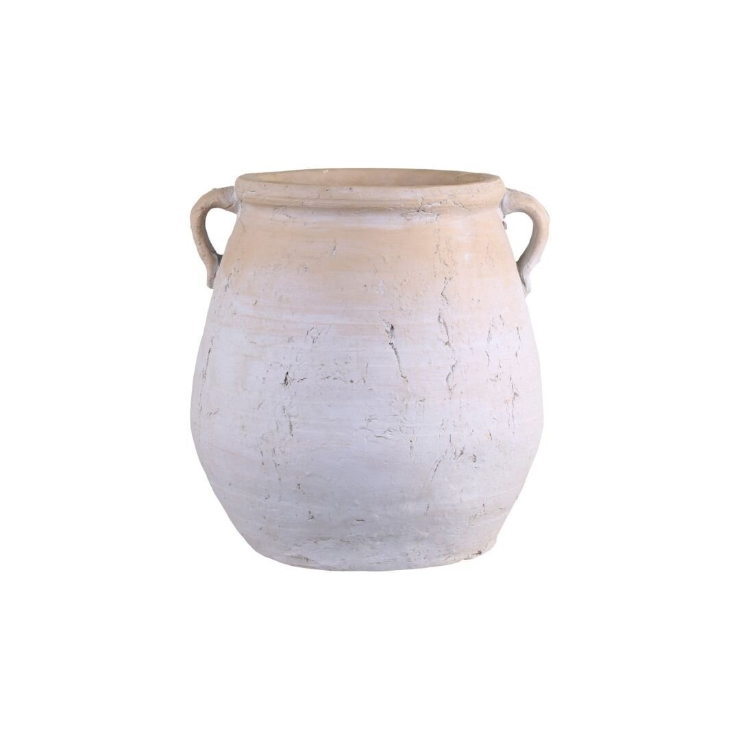 Dekovase aus Terracotta, creme L34,5 x B33 x H35 cm