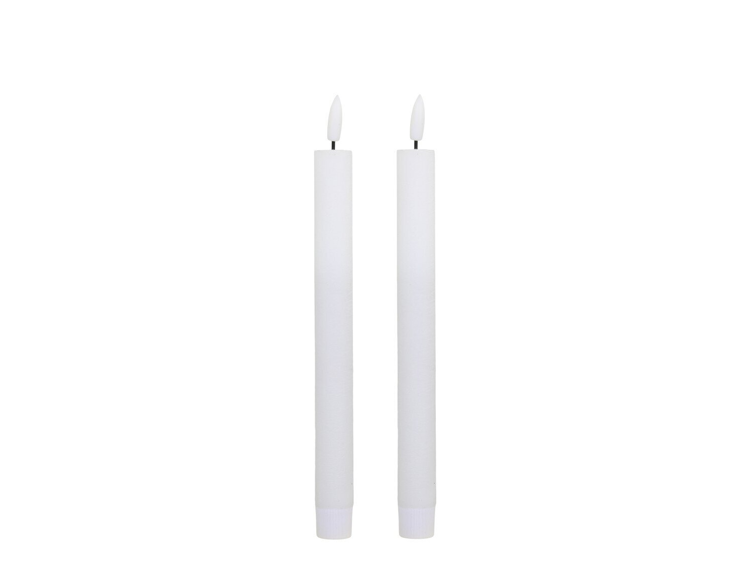 Dinnerkerze Stabkerze LED 2er, weiss Höhe 24,5, Ø 2 cm weiß