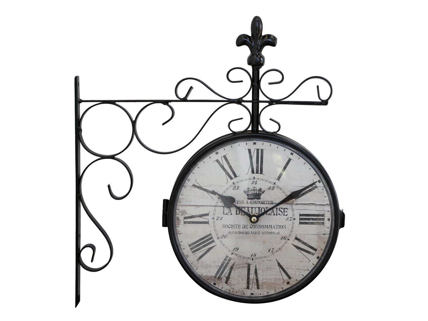 Doppelte Wanduhr, schwarz 