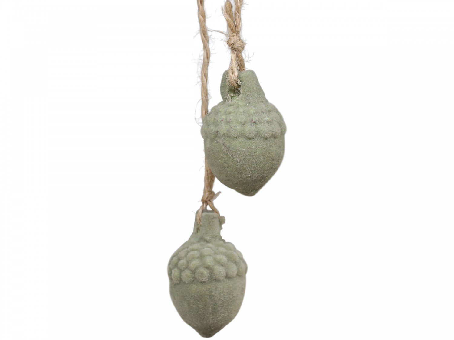 Baumschmuck Eichelnuss Velours, verte 