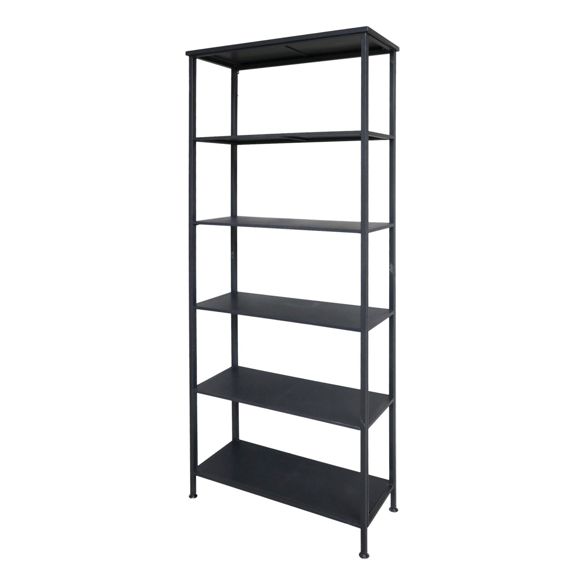 Eisen Regal mit 5 Böden, schwarz Höhe 212, Länge: 84, Breite: 38 cm