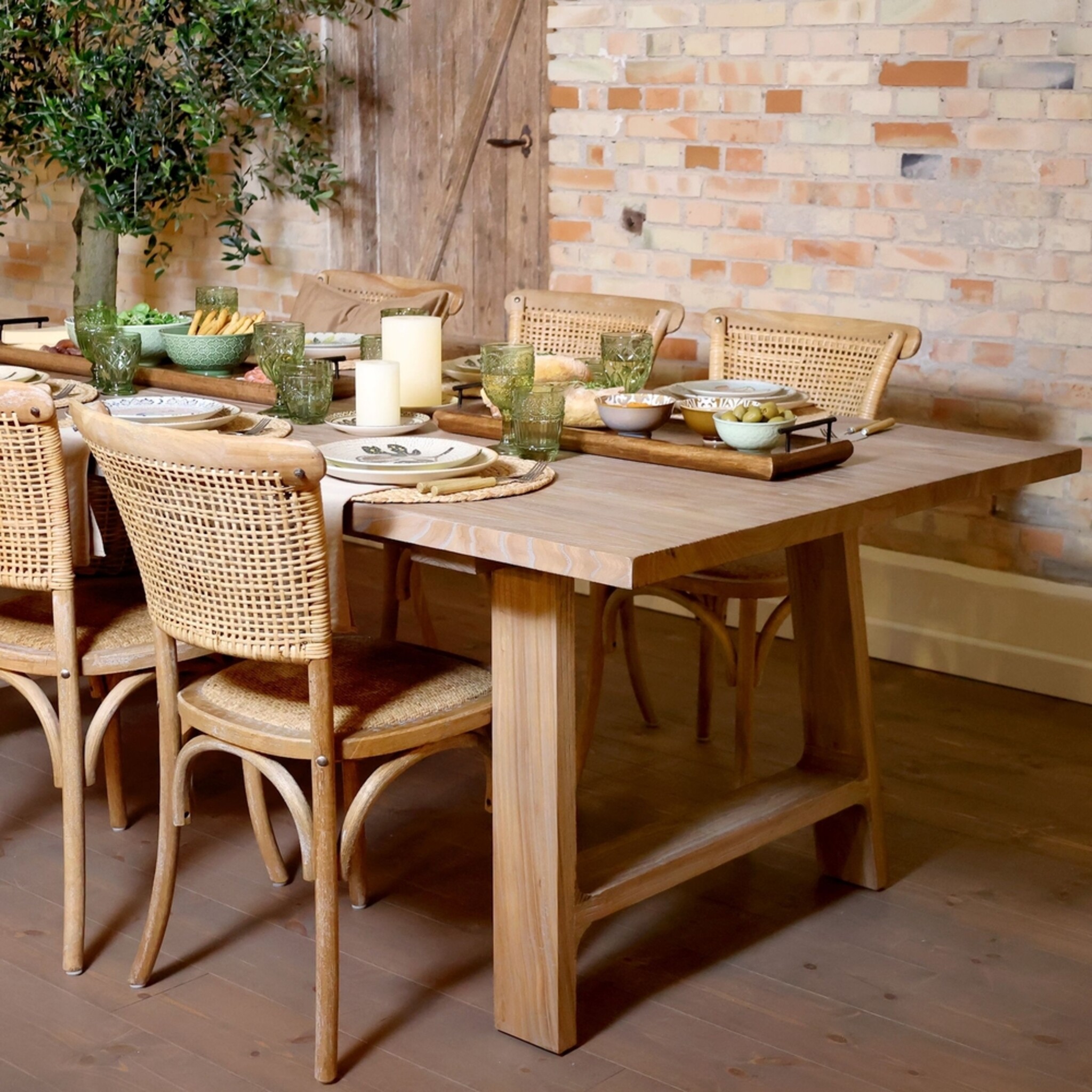 Chic Antique Esstisch aus Recyclingholz | Französischer Landhausstil Vintage, natur 