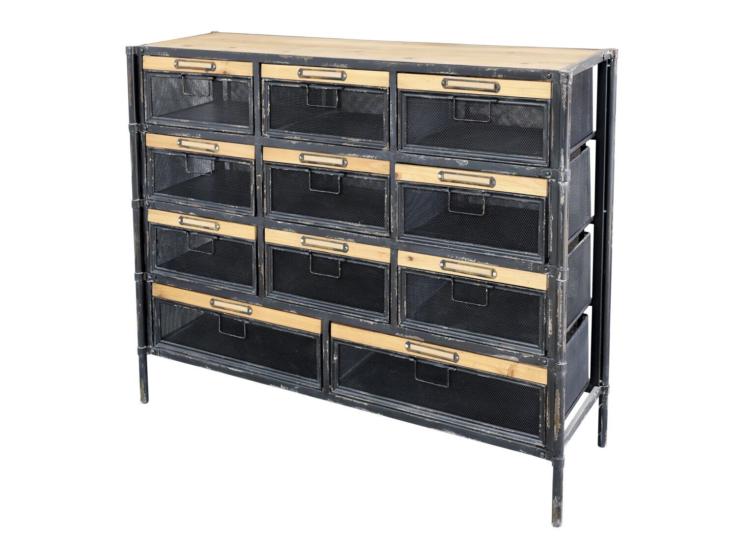 Factory Kommode, Industrial Design, schwarz 