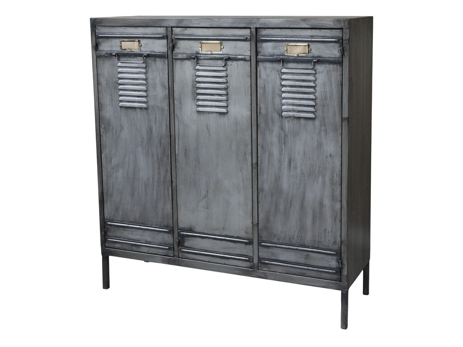 Factory Schrank mit 3 Türen, antique grau 