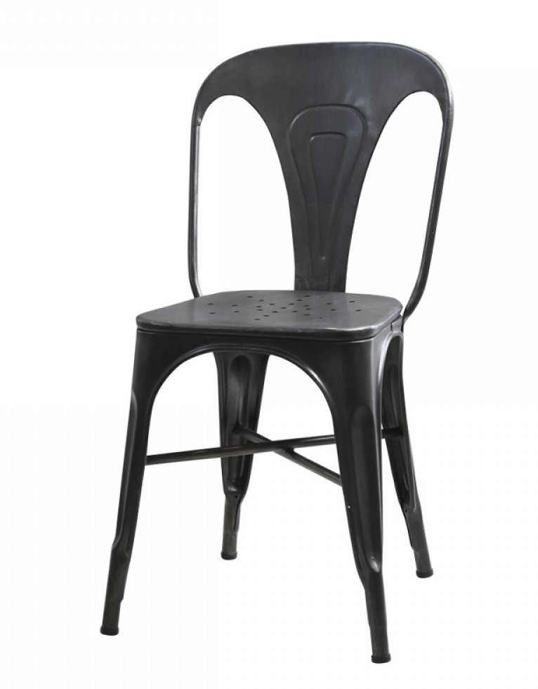 Chic Antique Factory Stuhl aus Eisen, kohle 