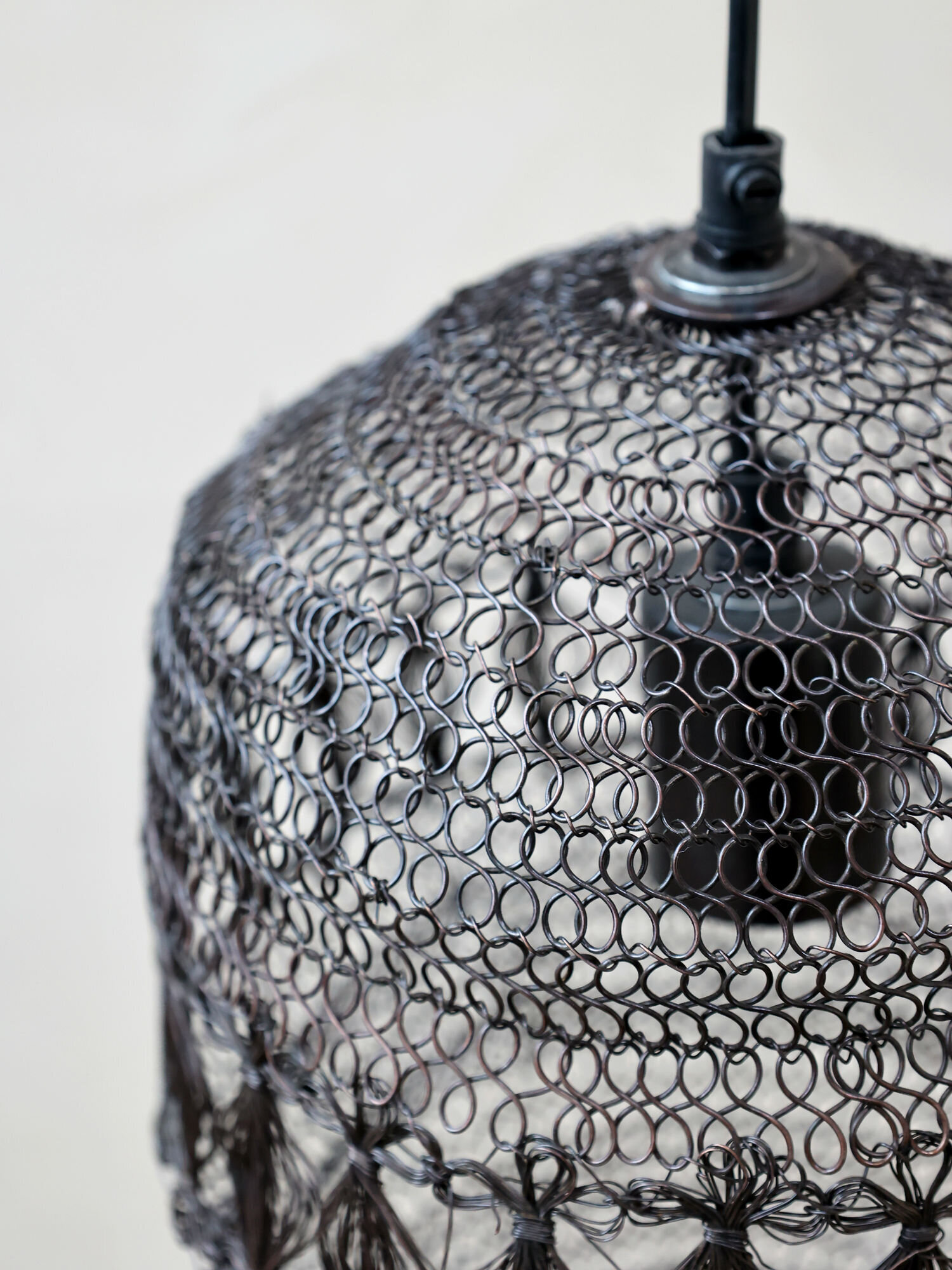 Chic Antique Fil de fer Hänge-Lampe, mokka 