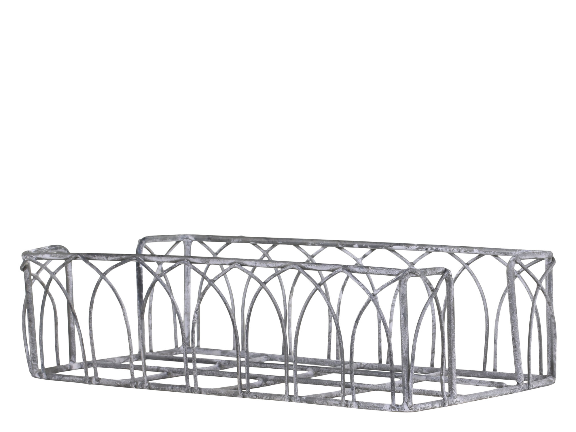 Fil de fer Serviettenhalter aus Eisen, antik zink L21 x B11,5 x H5,5 cm