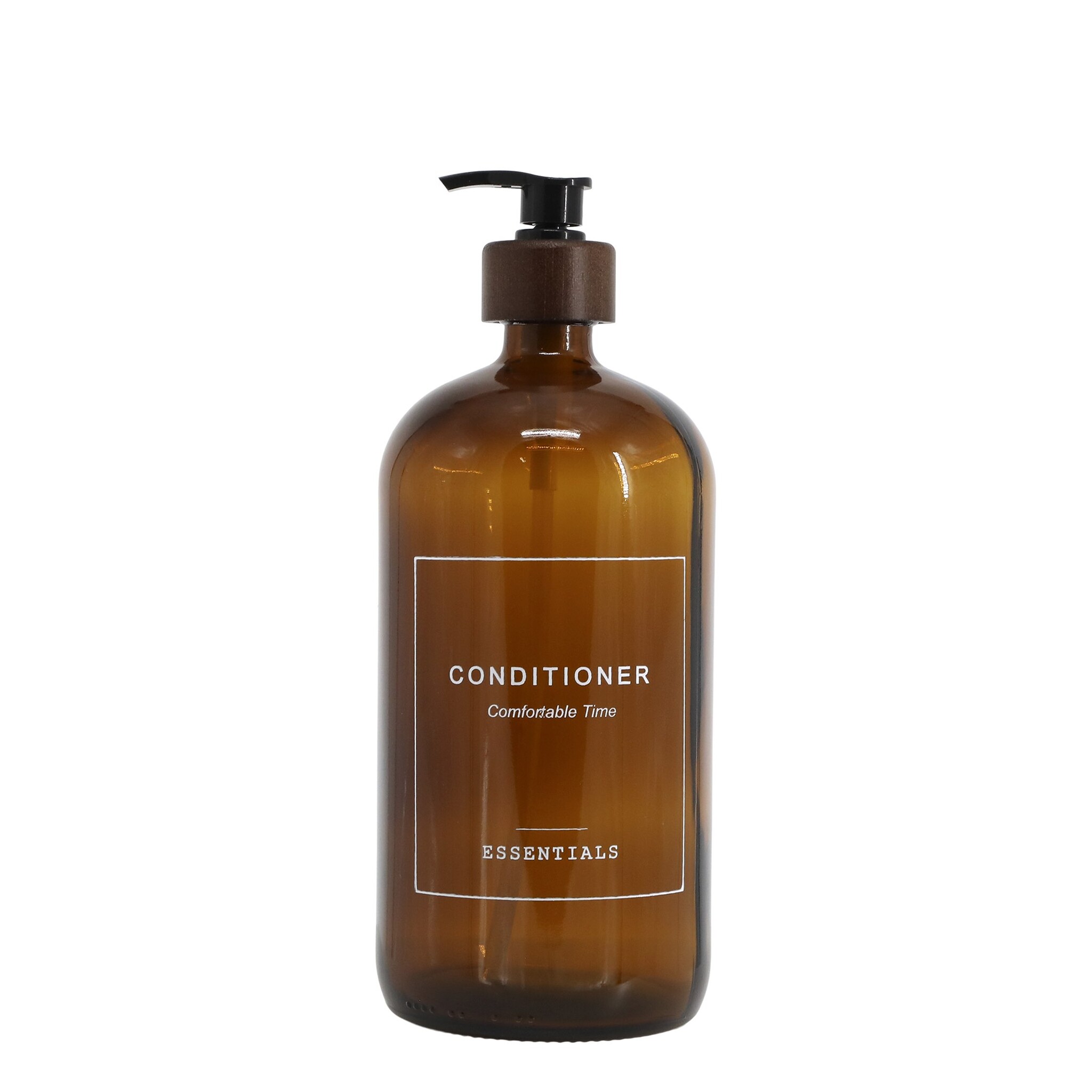 Flasche Spender mit Pumpe Conditioner Aufschrift, mokka H25,5/Ø 9,5 cm 1000 ml