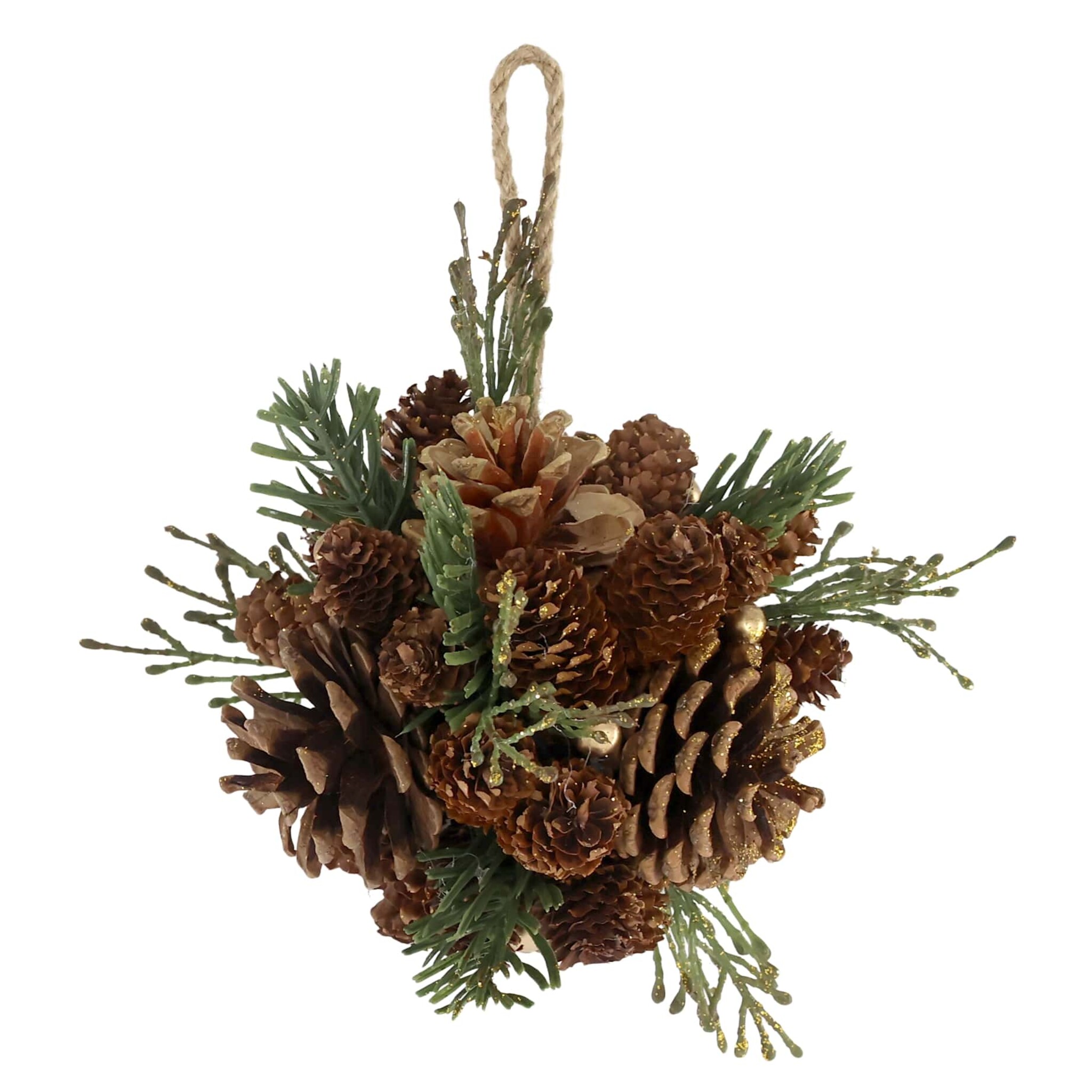 Fleur Aufhänger aus Tannenzapfen und Glitzer, natur Ø 12 cm