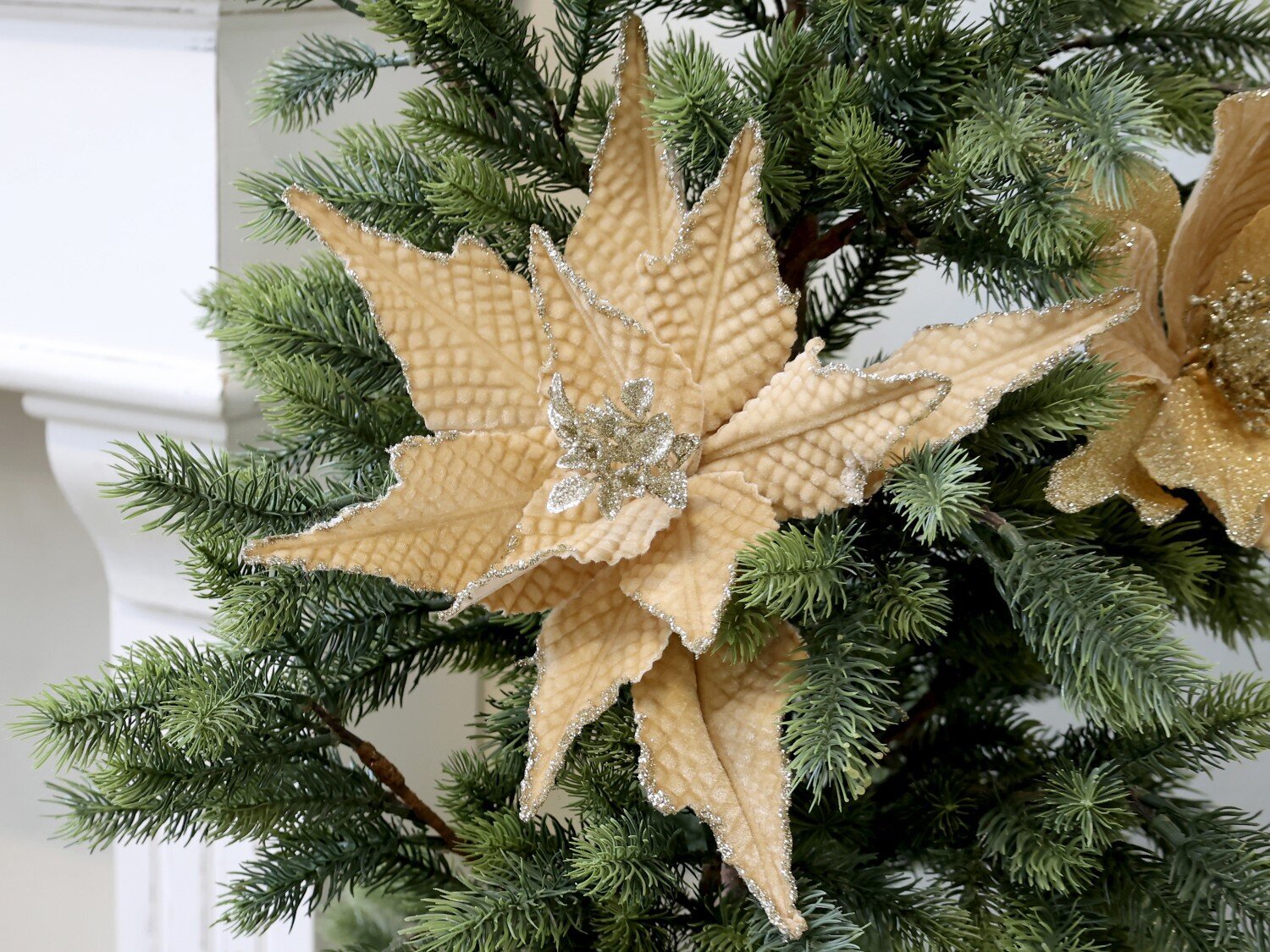 Fleur Blume mit Clips, Tannenbaumschmuck, bernstein Ø 25 cm