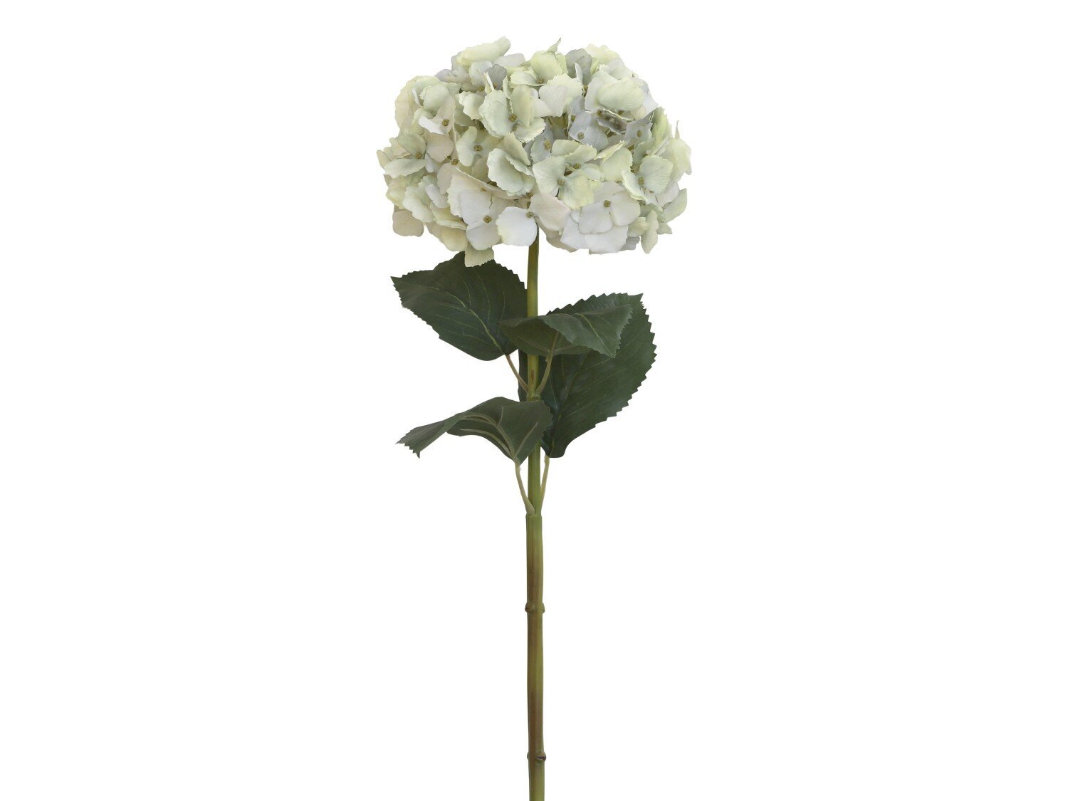 Kunstblume Hortensie mit Blätter, creme H85 cm