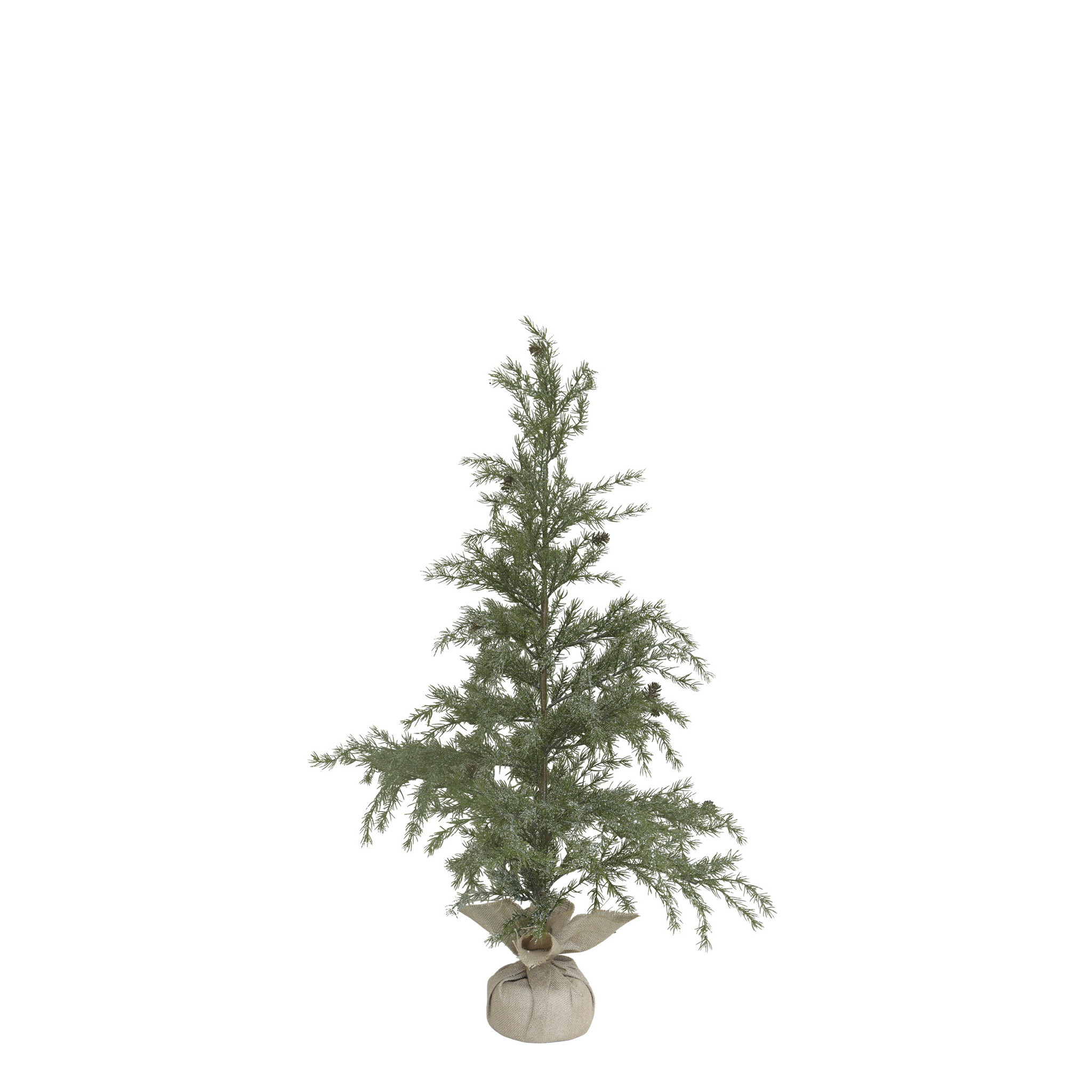 Künstlicher Tannenbaum mit Zapfen & Schnee, grün 120 cm, Ø 60 cm