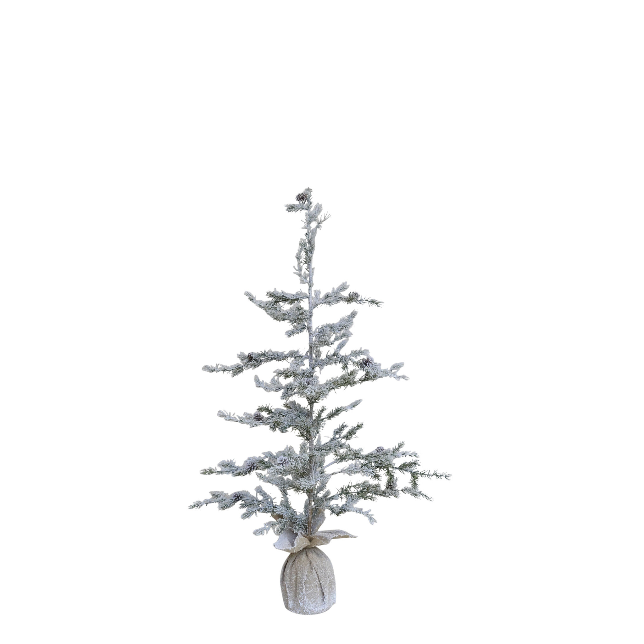 Künstlicher Tannenbaum Fleur mit Zapfen & Schnee, grün H 120 cm x Ø 55 cm