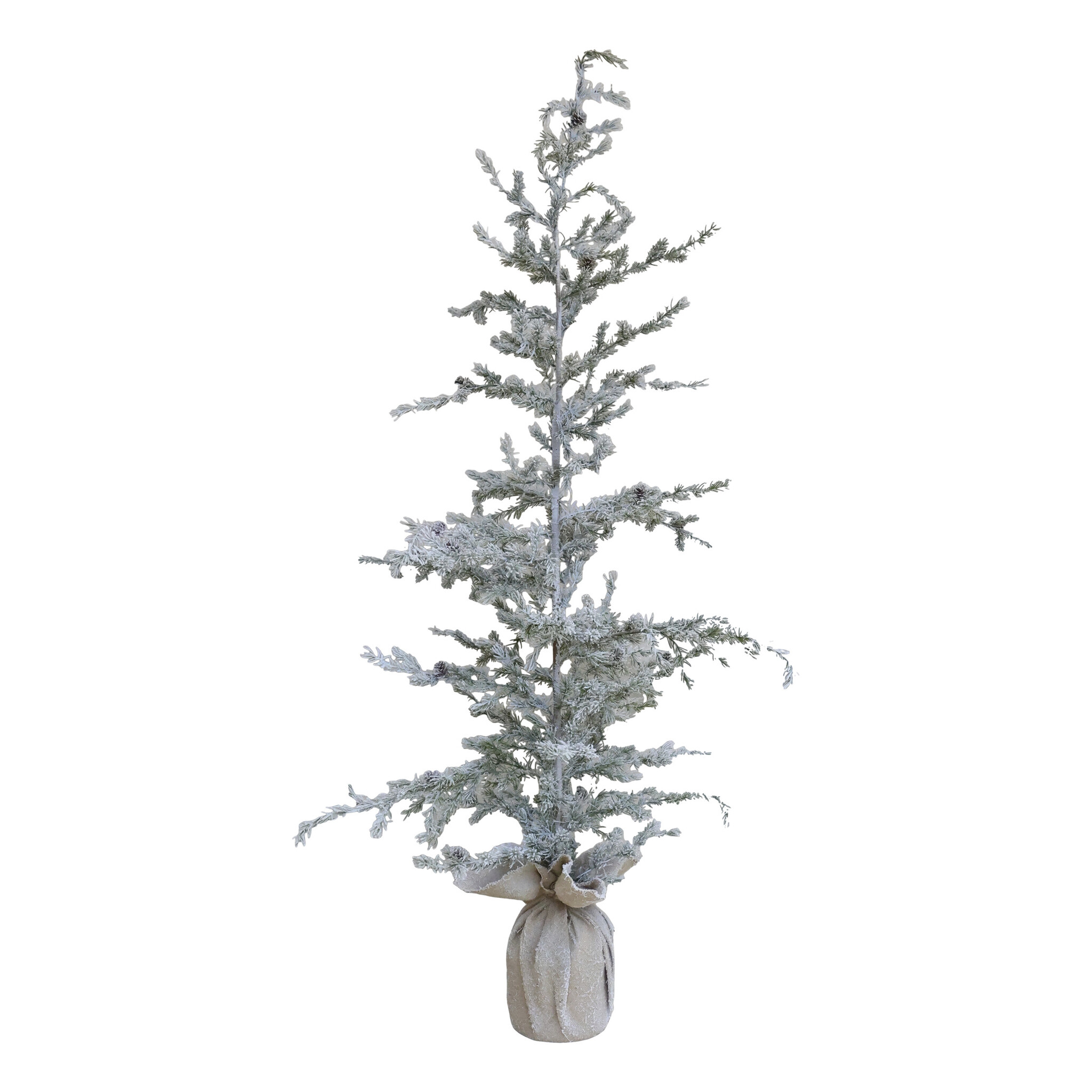 Künstlicher Tannenbaum Fleur mit Zapfen & Schnee, grün H 180 cm x Ø 65 cm