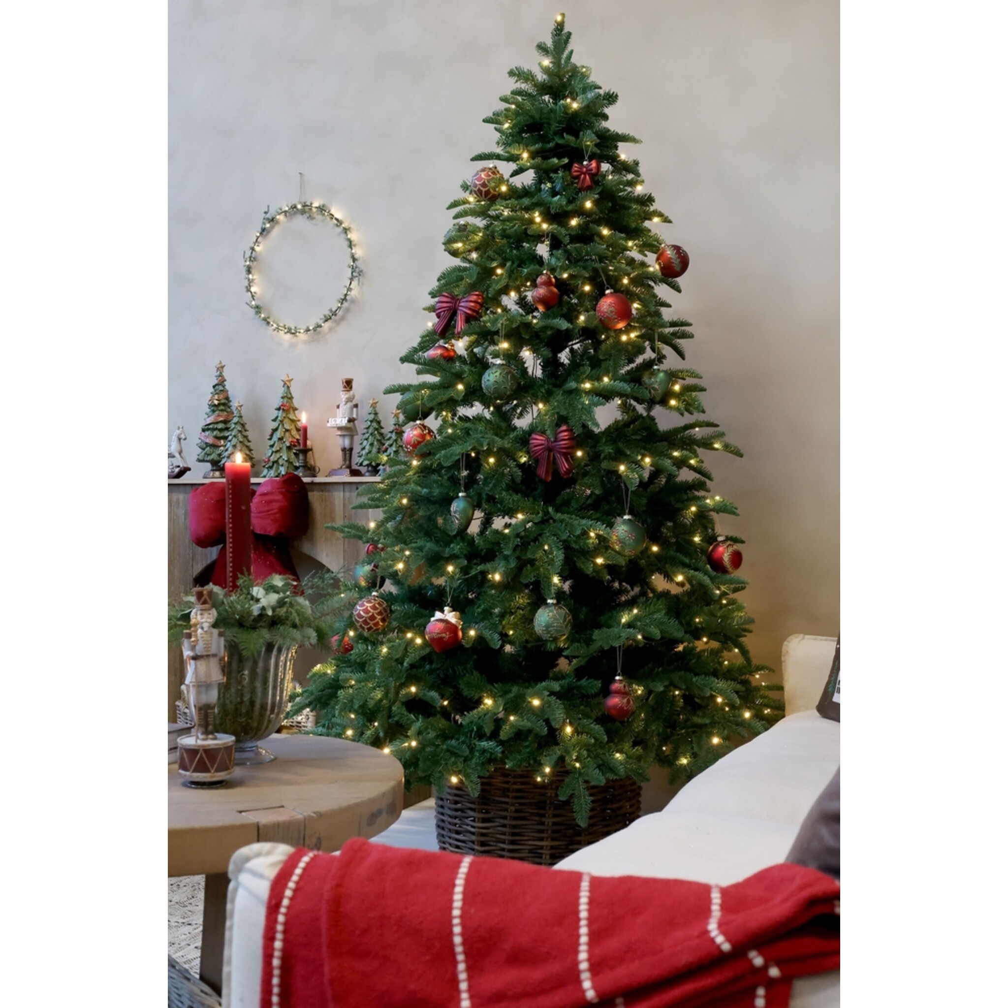 Künstlicher Weihnachtsbaum mit 400 LEDs 210 cm, dunkelgrün 