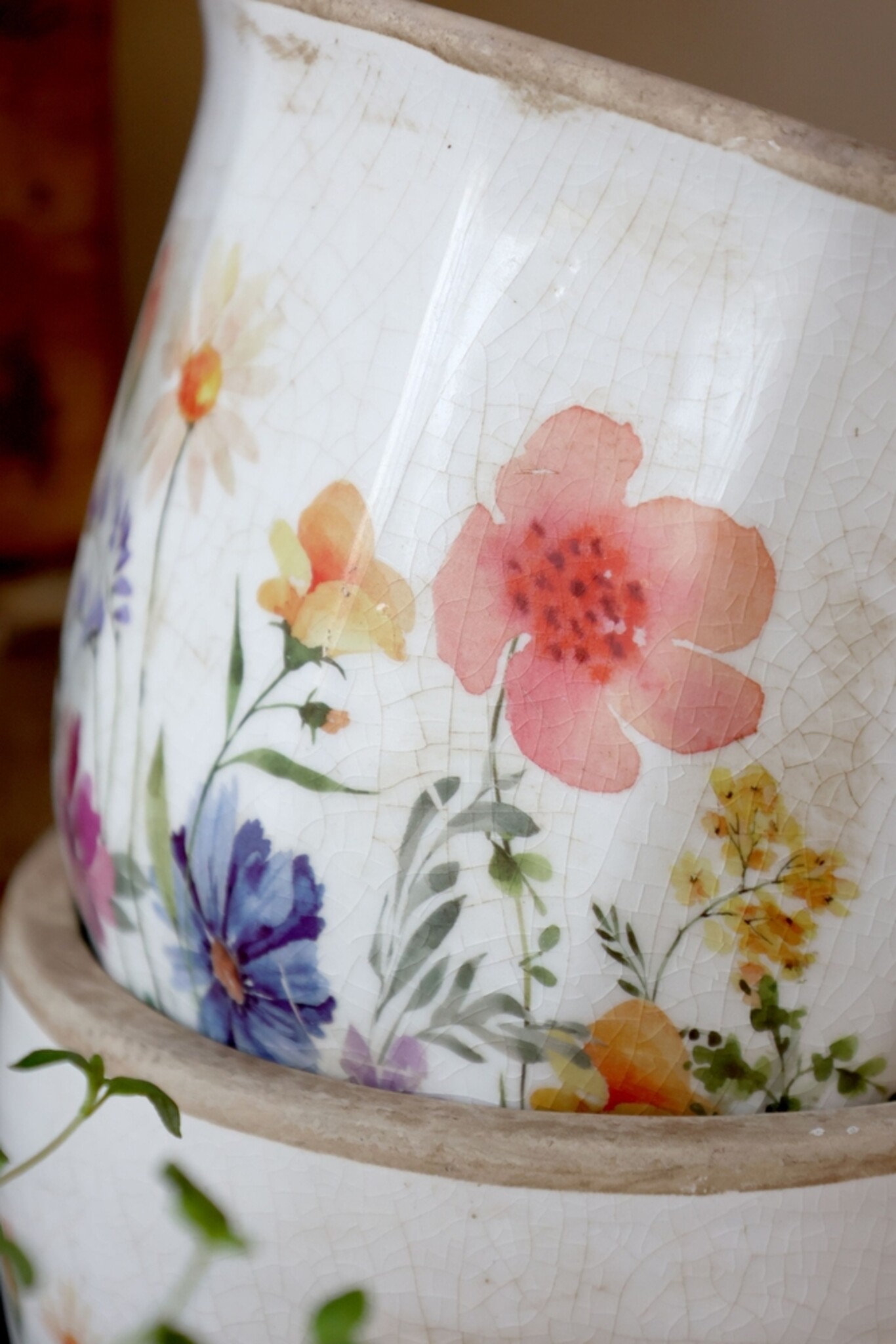 Übertopf Fleurville – Nostalgischer Blumentopf im Landhausstil, creme 10 cm, Ø 12 cm