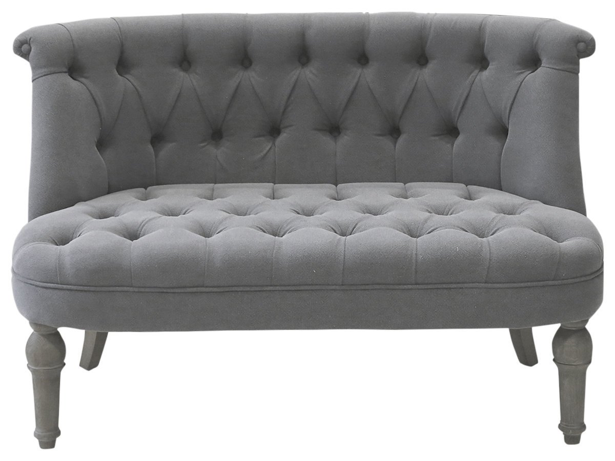 Chic Antique Franz. Sofa in Leinenstoff, grau 