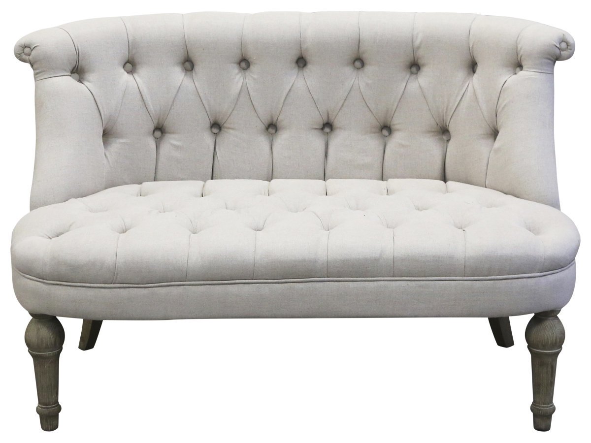Chic Antique Franz. Sofa in Leinenstoff, beige 