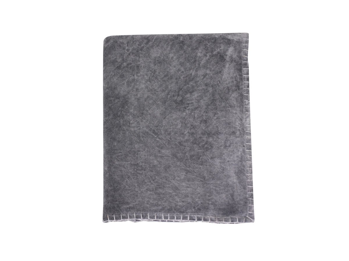 Chic Antique Französische Tagesdecke Ziernaht, kohle L180/B130 cm
