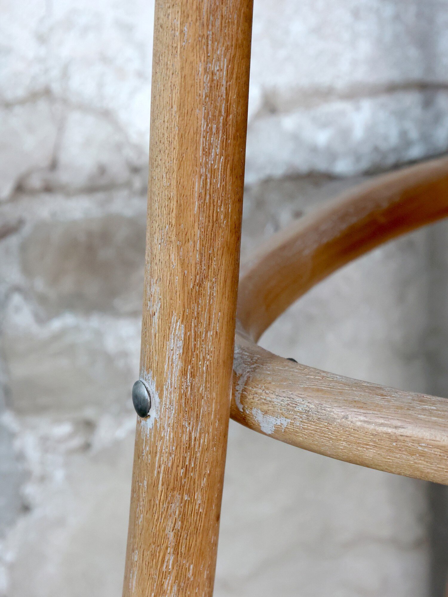 Französischer Barhocker mit Geflechtsitz, natur 