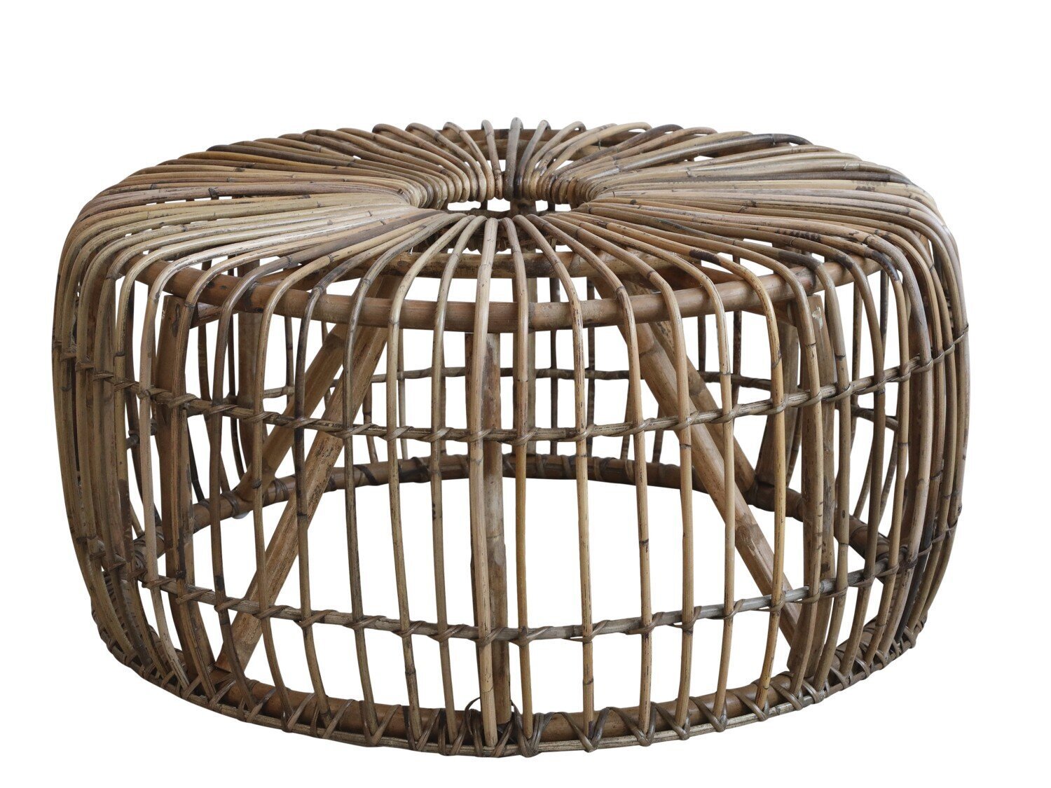 Französischer Tisch aus Rattan Geflecht, natur 