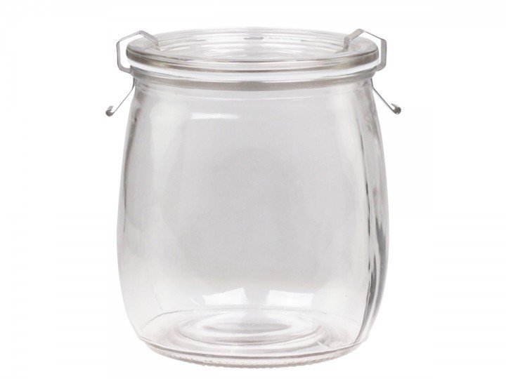 Chic Antique Französisches Einmachglas bauchig, farblos H12,5/D10 cm