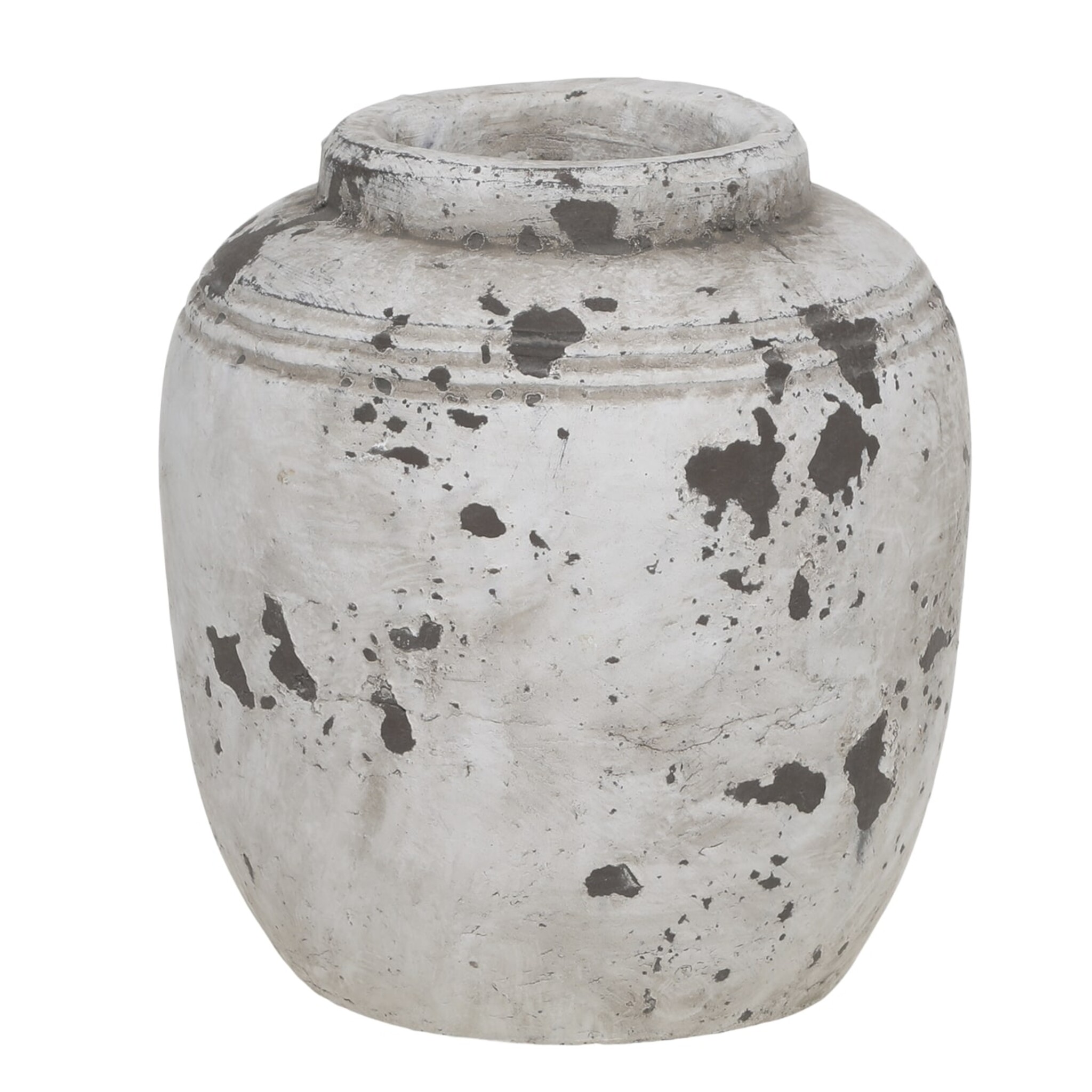 Frejus Topf aus Terrakotta groß, creme Höhe 16, Ø 15 cm