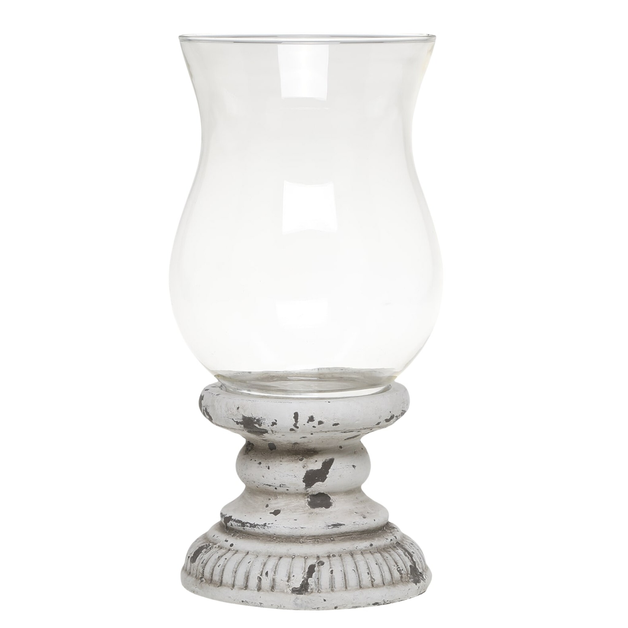 Frejus Windlicht aus Terrakotta, creme Höhe 20,5, Ø 14,5 cm