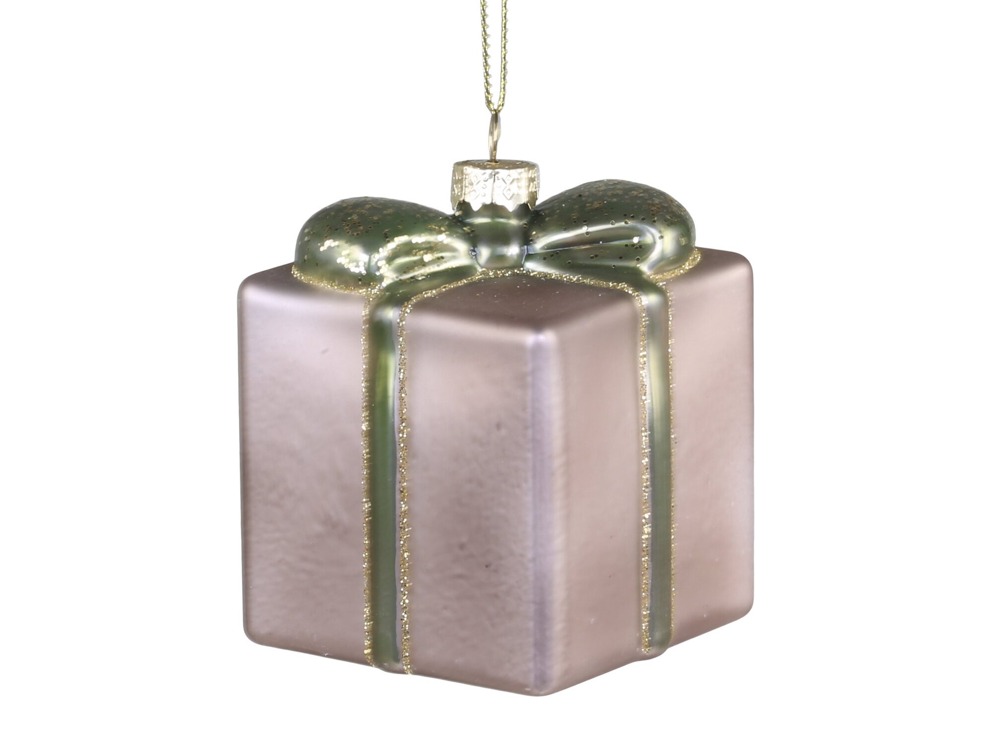Geschenk mit Glitzer zum Aufhängen, antique mokka 