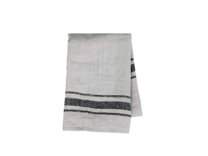 Chic Antique Geschirrtuch mit Barchent Streifen, leinengrau 