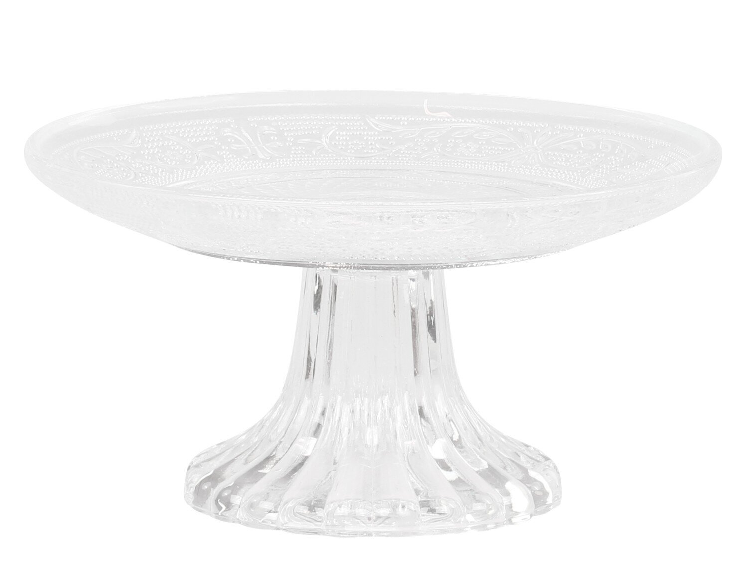 Glas Etagere mit Muster, klar H7,5/Ø15 cm