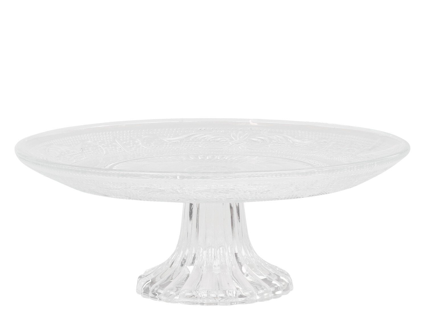 Glas Etagere mit Muster, klar H7,5/Ø20 cm