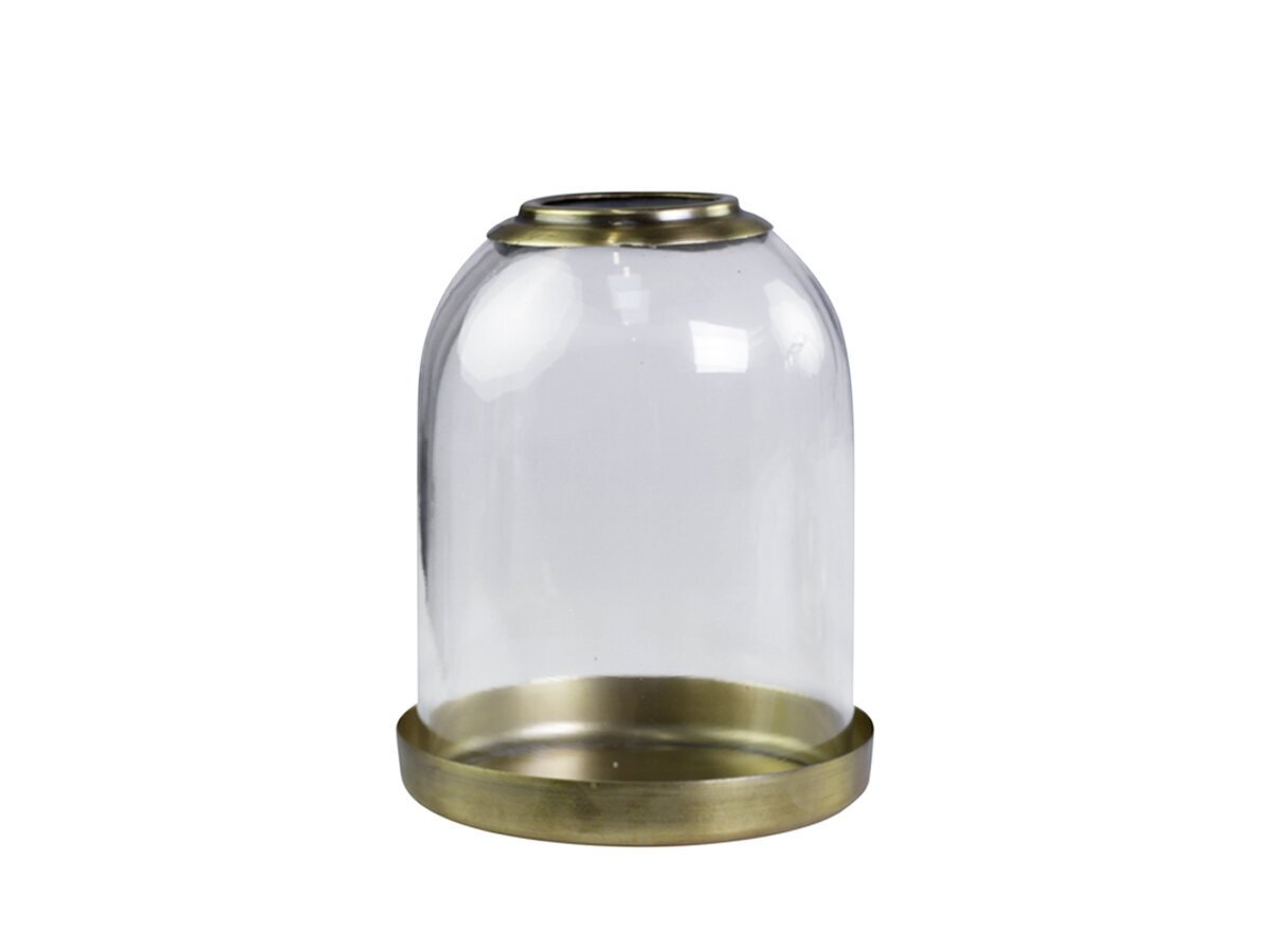 Glas Glocke mit Messingtablett | Chic Antique