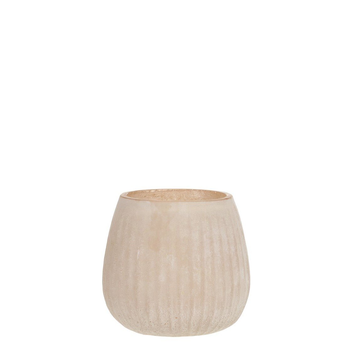 Glas Teelichthalter mit Muster, antique rosa 
