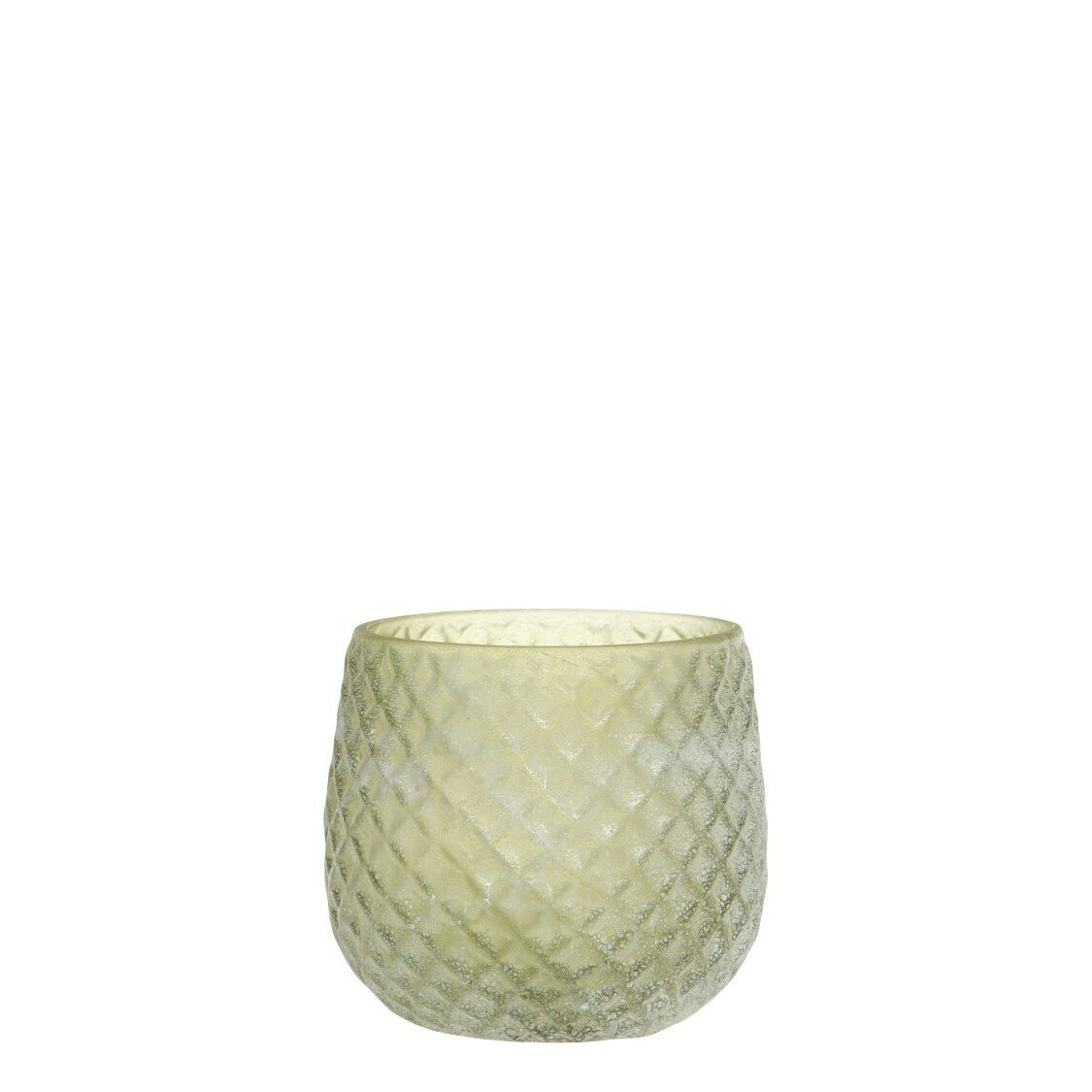 Glas Teelichthalter mit Muster, antique verte 